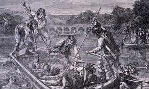Traidores siendo ahogados durante la revolución francesa.