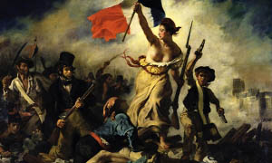 "La Libertad guiando al pueblo" por Eugene Delacroix