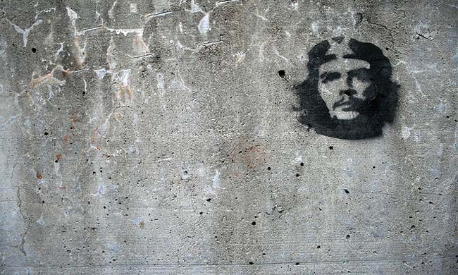 Graffiti de Che Guevara fotografiado el 3 de julio del 2008 en Basilea, Suiza.