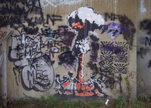 Grafito de Banksy en Bermondsey, Londres.