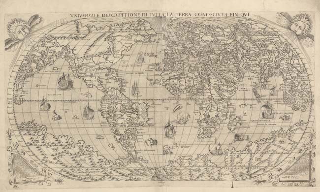 Universale Descrittione Di Tutta la Terra Consciuta Fin Oui. Paolo Forlani, 1565.