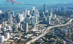Vista aérea de Miami, Florida.